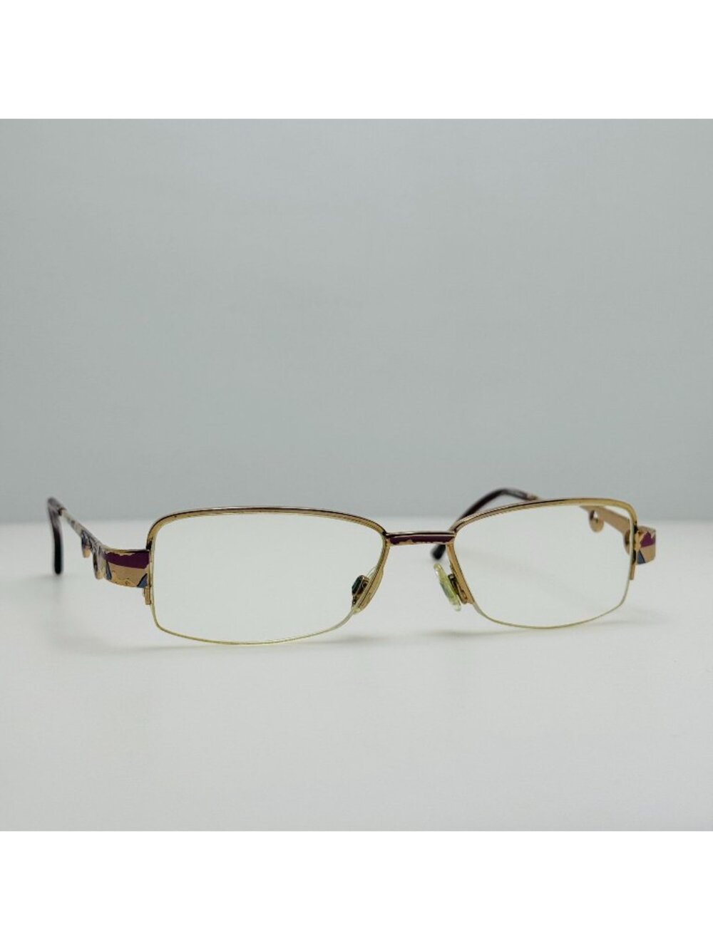 Cazal Eyeglasses Eye Glasses Frames Gold Purple Vintage Germany